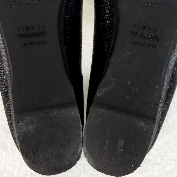 Stuart Weitzman Laidback Lizette Wedge Heels Black Textured Shoes‎ Women's 10.5N - Picture 12 of 14
